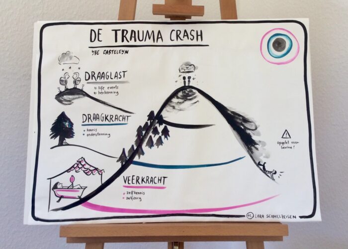 Hulpverleners en Trauma - Unieke, handgeschilderde poster met intervisieschema voor traumabegeleiders